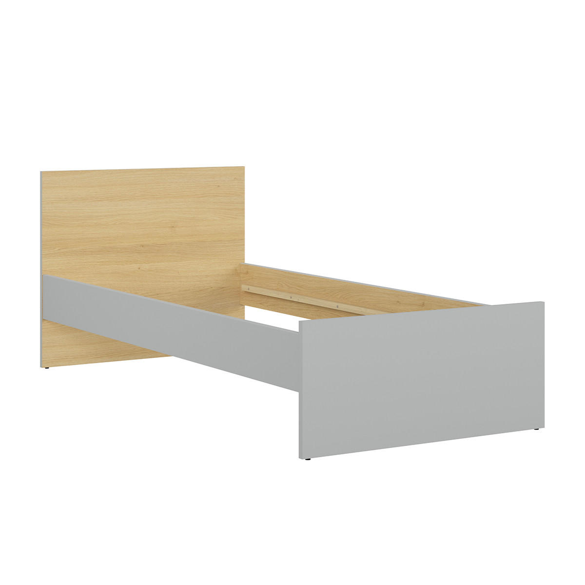 BETT 90/200 Pop Grau - Grau, Holzwerkstoff (90/200cm) - Petits-meubles