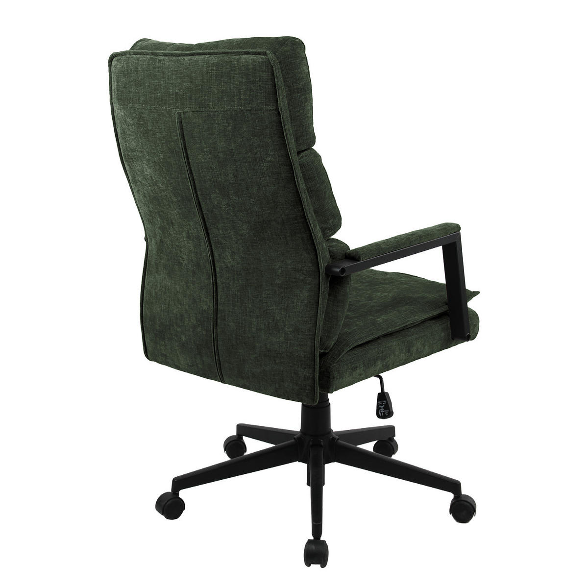 BÜRODREHSTUHL - Strukturstoff / Eisen - Dunkelgrün/Schwarz, Textil/Metall (61/110/73cm) - home24