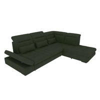 ECKSOFA Toscana Velours inkl. Schlaffunktion - Olivgrün, Textil (279/227cm) - 99rooms