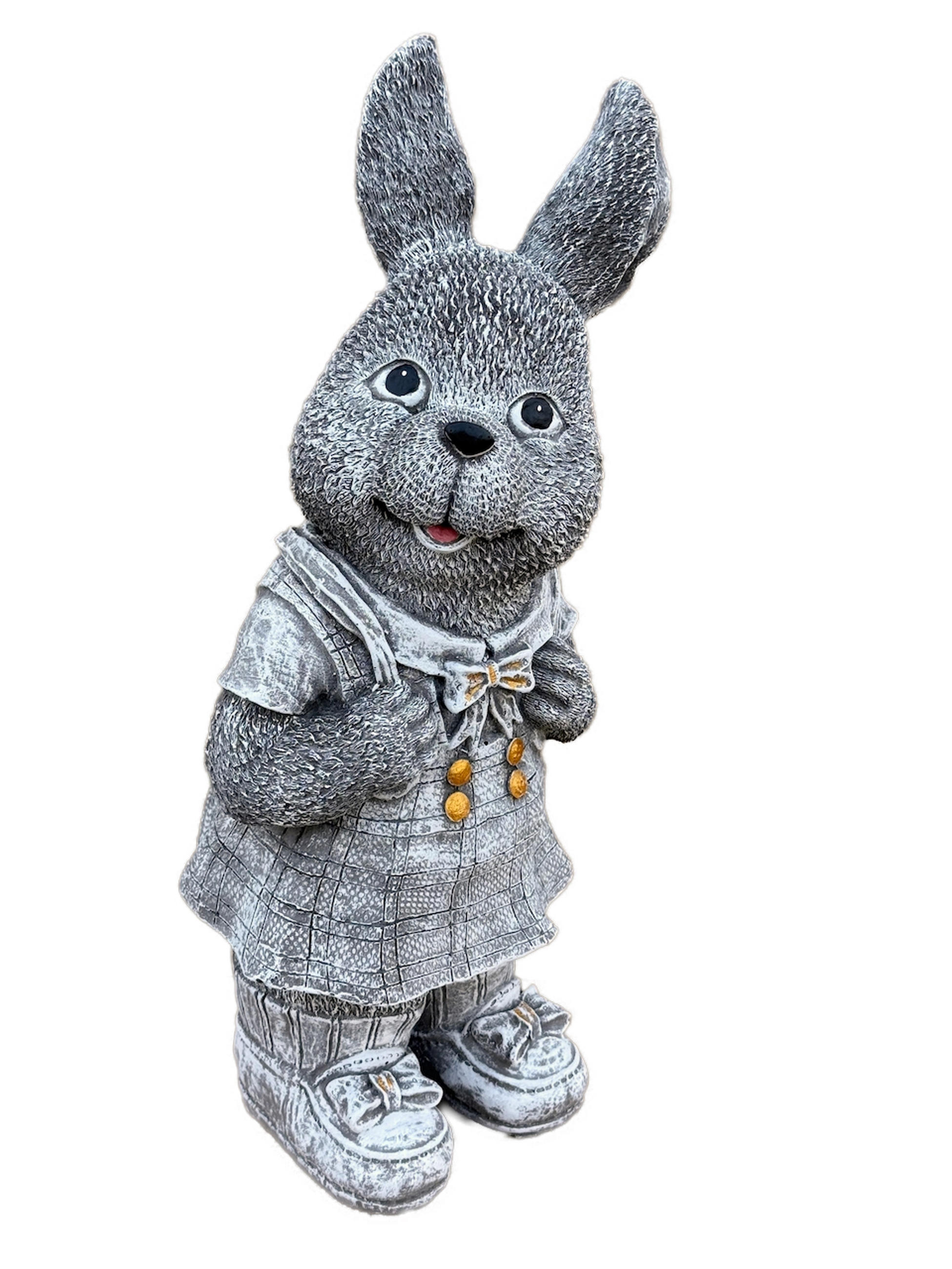 STEINFIGUR Hase Hasenmädchen Rosi frostfest Steinguss - Grau, Stein (19/46/20cm) - stoneandstyle