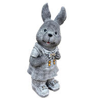 STEINFIGUR Hase Hasenmädchen Rosi frostfest Steinguss - Grau, Stein (19/46/20cm) - stoneandstyle