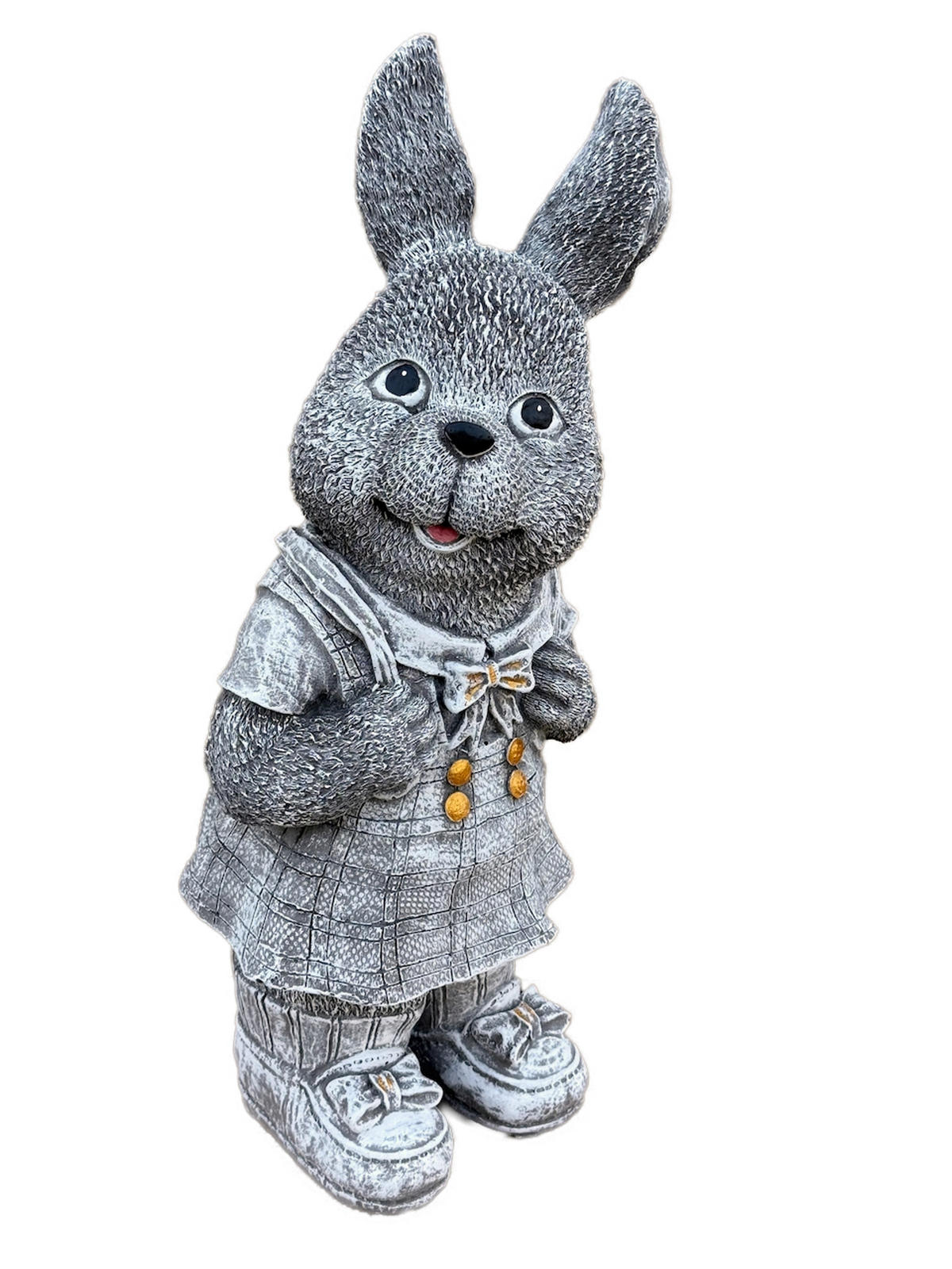 STEINFIGUR Hase Hasenmädchen Rosi frostfest Steinguss - Grau, Stein (19/46/20cm) - stoneandstyle