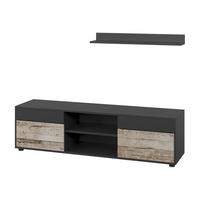 ŽIVÁ STĚNA Berno Černý/pískový dub - černá/Sonoma dub, kompozitní dřevo (139.8/38.9/35.4cm) - Vicco