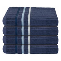 HANDTUCHSET Ohio - 4-teilig - 50 x 100 cm - Dunkelblau - Dunkelblau, Textil (50/100cm) - Uncover by Schiesser