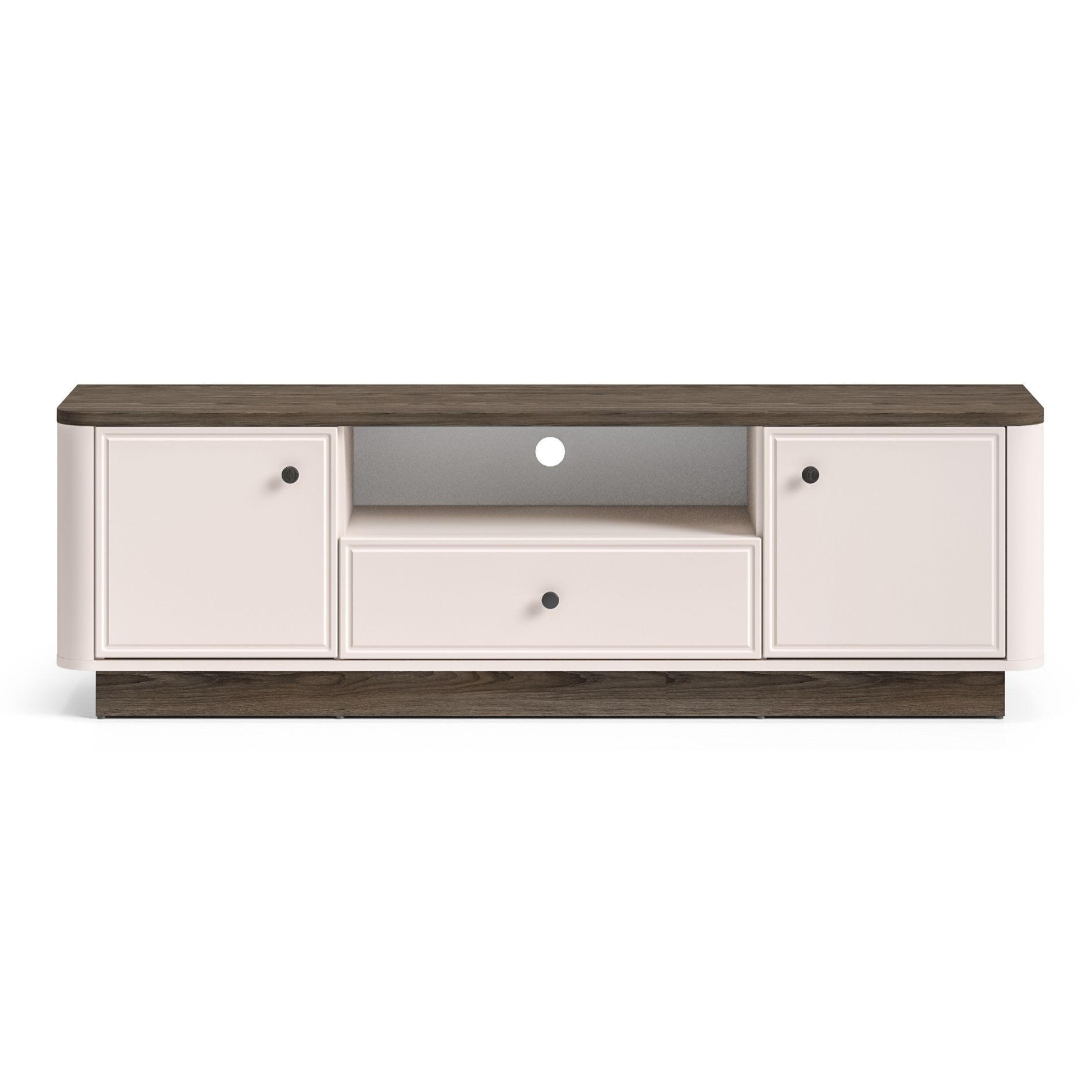 TV-LOWBOARD Vilavio Kaschmir/Eicheoptik Dunkel 160 cm - Taupe/Dunkelbraun, Holzwerkstoff/Metall (160/50/40cm) - Selsey
