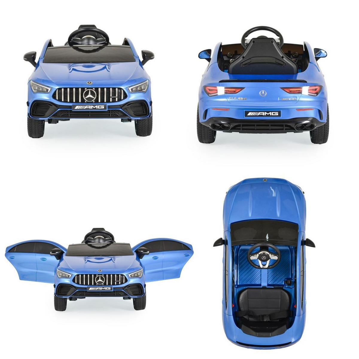 ELEKTROAUTO Mercedes-AMG CLA 45 blau 45 Bluetooth Fernbedienung vier Motoren - Blau, Kunststoff (110/52/45cm) - Moni