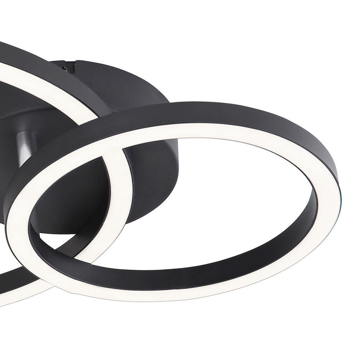 LED DECKENLEUCHTE Ring Design Schwarz - Schwarz, Metall (55/30/7cm) - Globo Lighting