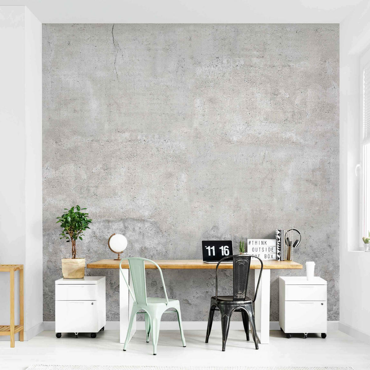 FOTOTAPETE Shabby Betonoptik 288/288 cm - Grau, Papier (288/288cm) - Bilderwelten