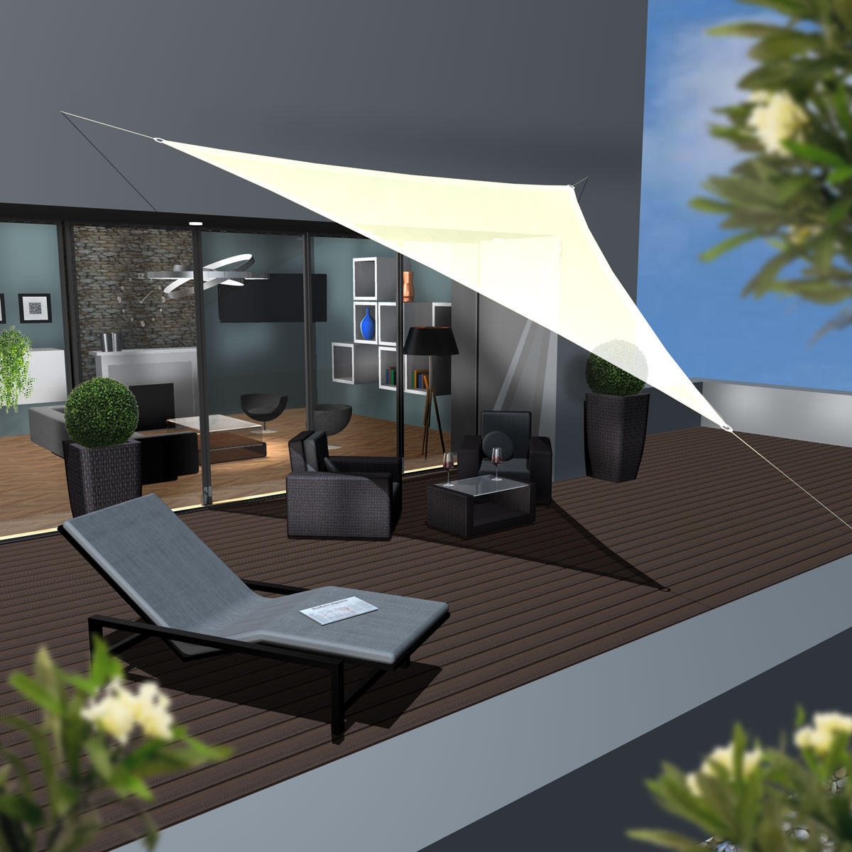 SONNENSEGEL Luftdurchlässig 500 cm Beige - Beige, Kunststoff (500/500cm) - Amanka