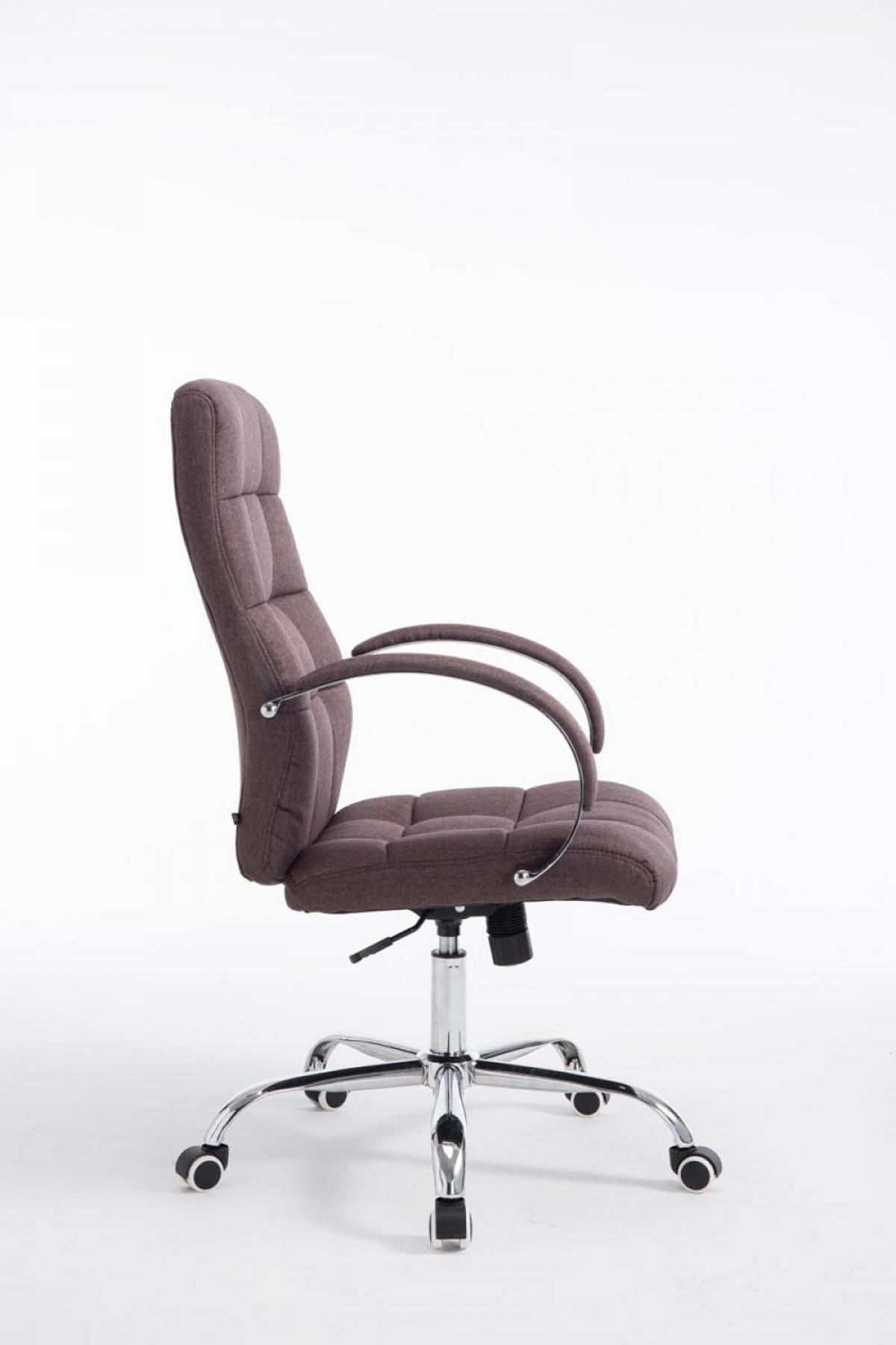 DREHSTUHL Stoff braun - Chromfarben/Braun, Textil/Metall (54/105/51cm) - CLP