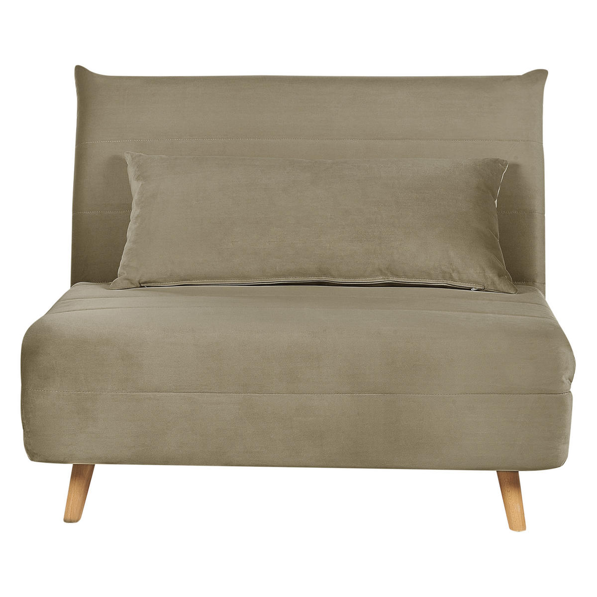1-SITZER-SCHLAFSOFA Samtstoff Olivgrün Setten - Olivgrün, Textil (104/82/190cm) - Beliani