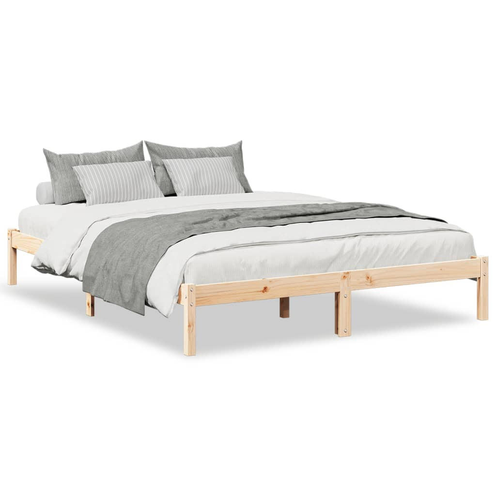 MASSIVHOLZBETT Extra Lang Ohne Matratze 140/220 Kiefernholz - Braun, Holz (140/220cm) - vidaXL