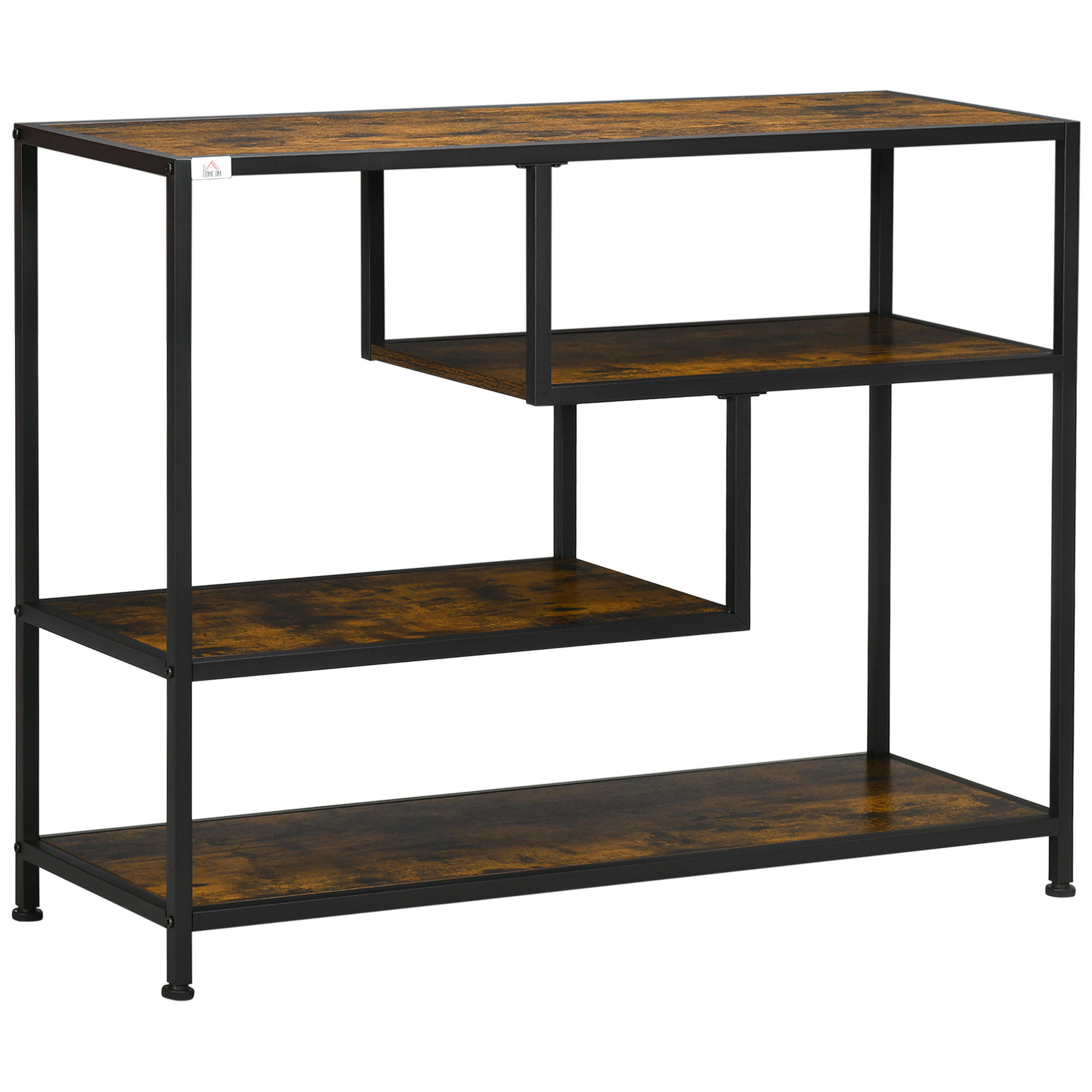 KONSOLENTISCH, 99,6L x 33,6B x 74H cm - Schwarz/Braun, Holzwerkstoff/Metall (99.6/33.6/74cm) - HOMCOM