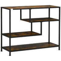 KONSOLENTISCH, 99,6L x 33,6B x 74H cm - Schwarz/Braun, Holzwerkstoff/Metall (99.6/33.6/74cm) - HOMCOM