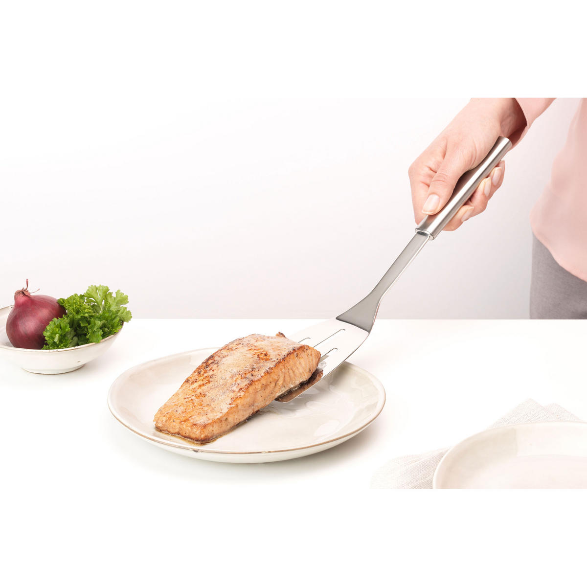 PFANNENWENDER, Stahl, Matt Steel, 33.2 cm - Grau, Metall (7.4cm) - Brabantia