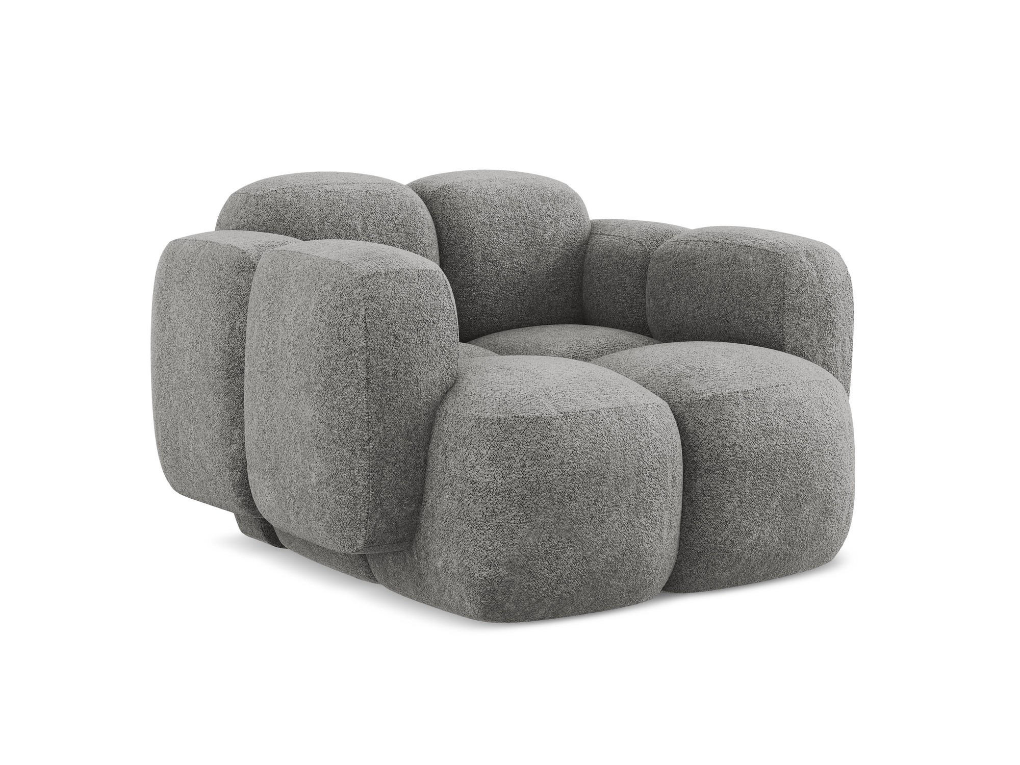SESSEL Chenille Stoff Grau - Dunkelgrau/Schwarz, Holzwerkstoff/Kunststoff (120/72/115cm) - Makamii