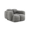 SESSEL Chenille Stoff Grau - Dunkelgrau/Schwarz, Holzwerkstoff/Kunststoff (120/72/115cm) - Makamii