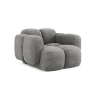 SESSEL Chenille Stoff Grau - Dunkelgrau/Schwarz, Holzwerkstoff/Kunststoff (120/72/115cm) - Makamii