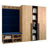 GARDEROBEN-SET 214/184/42 - Eichefarben/Schwarz, Holz/Kunststoff (214/184/42cm) - MÖBEL KRYSPOL