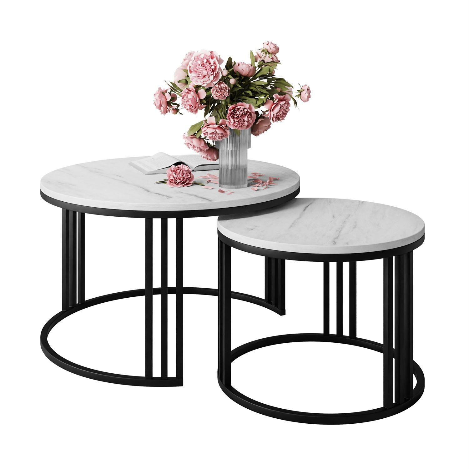 Lookway Couchtisch Schwarz 70x48x70 cm