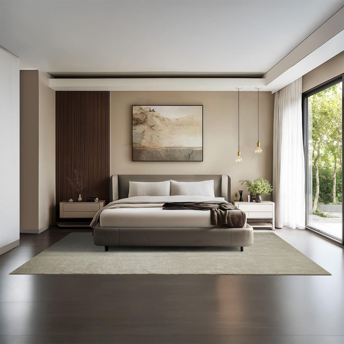 KURZFLORTEPPICH Soft Zone,rutschfeste Unterseite,Sand - Sandfarben, Kunststoff (290/200cm) - tectake