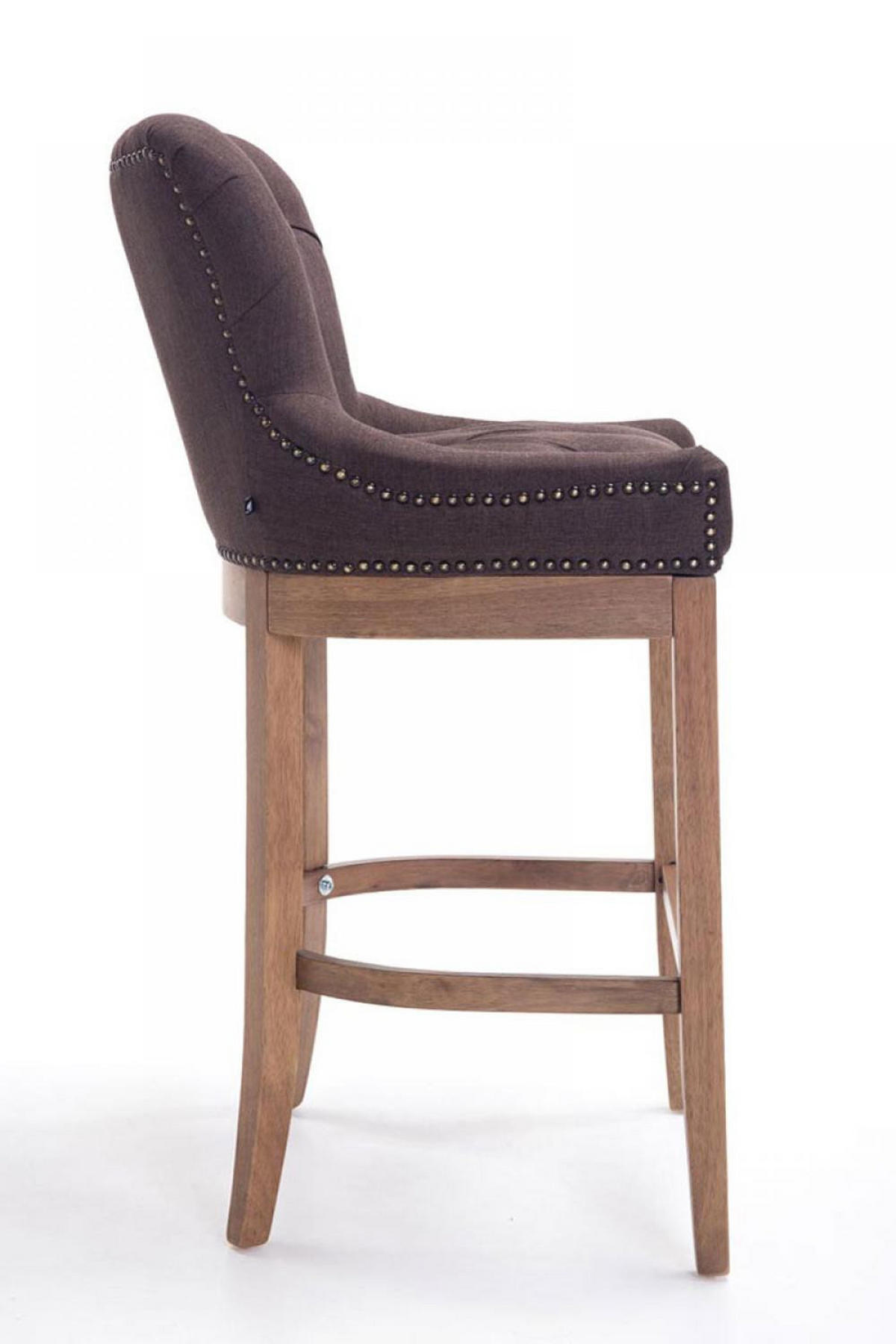 BARHOCKER 2er Set Stoff braun - Naturfarben/Braun, Holz/Textil (55/109/57cm) - CLP