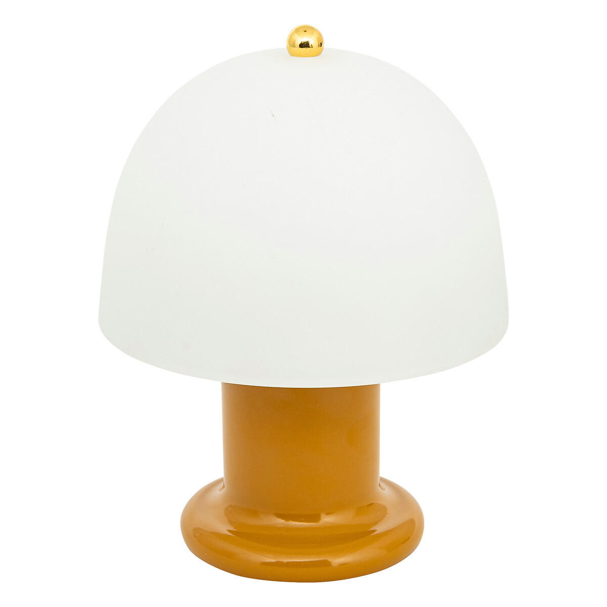 PILZLAMPE Rick 21 cm - Gelb, Glas (16/16/21cm) - Atmosphera Createur d´interieur