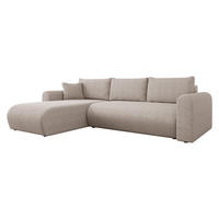ECKSOFA Eliwo Cord - Schwarz/Sahara, Holz/Textil (252/158cm) - MIRJAN24