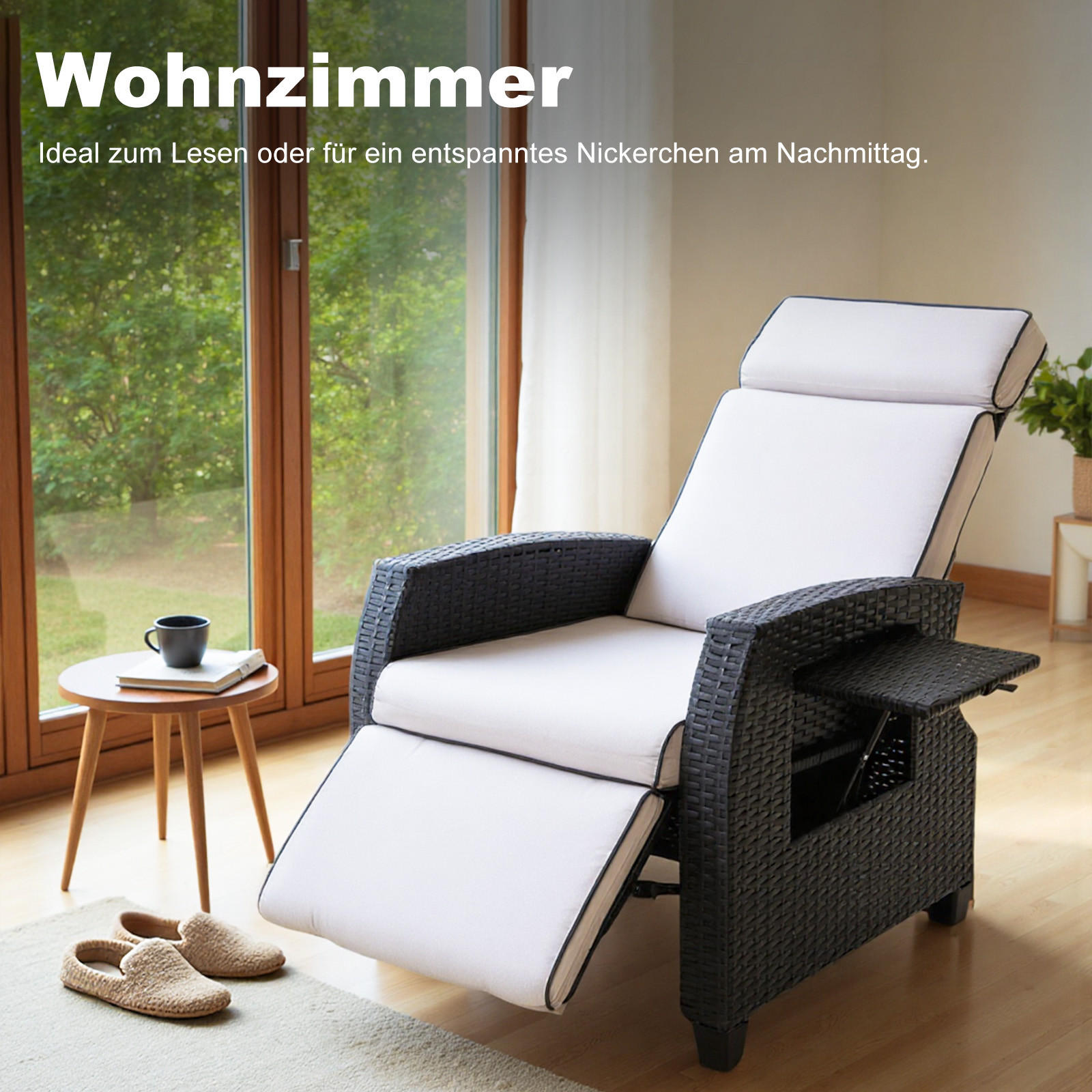 GARTEN-RELAXSESSEL-TY01 - Schwarz, Metall (72/108/55cm) - BELONID