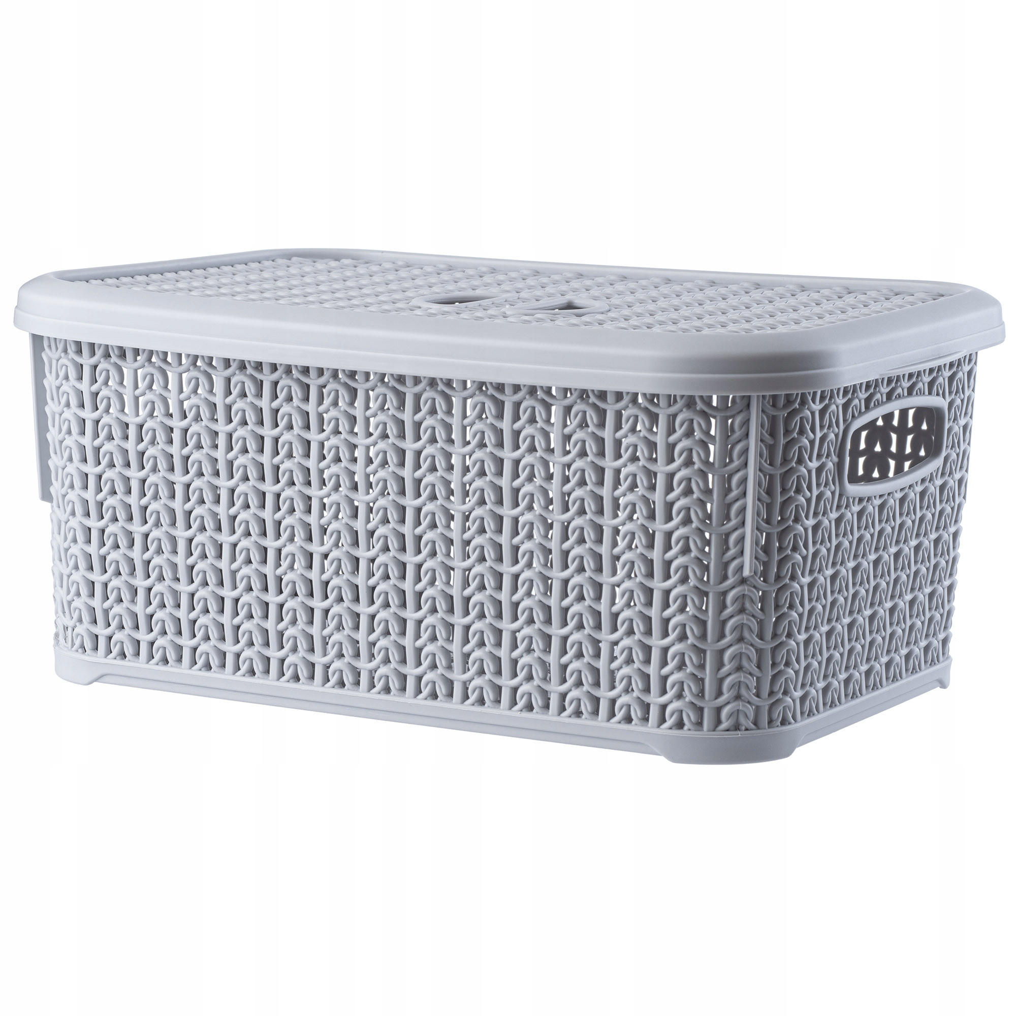 KORB mit Deckel, 6L, grau, 2 Stk. - Grau, Kunststoff (20/29cm) - KADAX