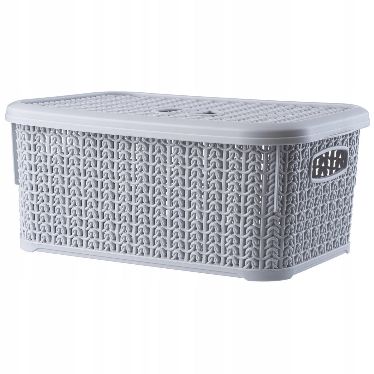 KORB mit Deckel, 6L, grau, 2 Stk. - Grau, Kunststoff (20/29cm) - KADAX