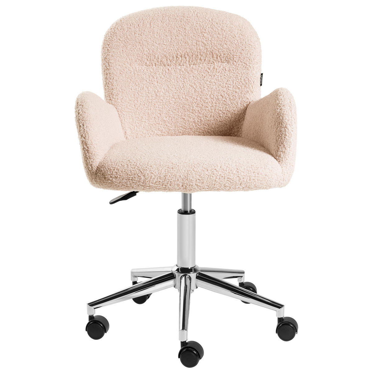 KANCELÁŘSKÁ ŽIDLE Bouclé Světle béžová Priddy - béžová, textil (60/79/60cm) - Beliani