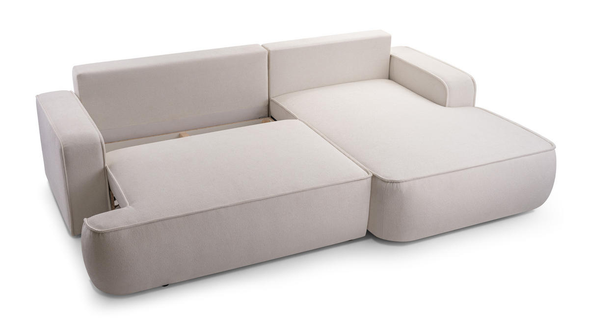 ECKSOFA MONOS Hellgrau L - Rechts - Hellgrau/Schwarz, Kunststoff/Textil (260/168cm) - Luxkor24