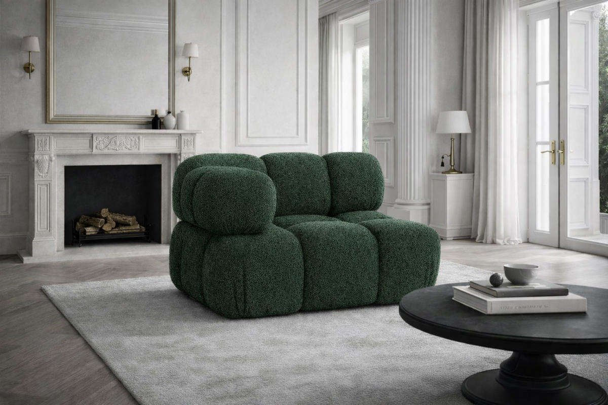 ECKMODUL, Für Modulares System, Stoff Abriamo, Dunkelgrün, Selia - Dunkelgrün, Holz (95/70/95cm) - Kaiser Möbel