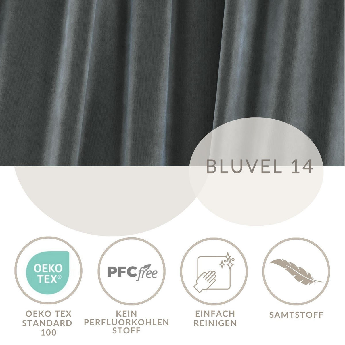 ECKSOFA Melani Dunkelgrau Samtstoff - Rechts Seite - Schwarz/Grau, Holz/Holzwerkstoff (162/256cm) - Maison de Reve