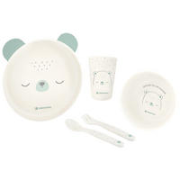 KINDERGESCHIRR Bear with me 5-teilig grün 180 ml, ab 6 Monaten, leicht zu reinigen, für unterwegs, kompakt - Grün, Kunststoff (17/2/18cm) - Kikka boo