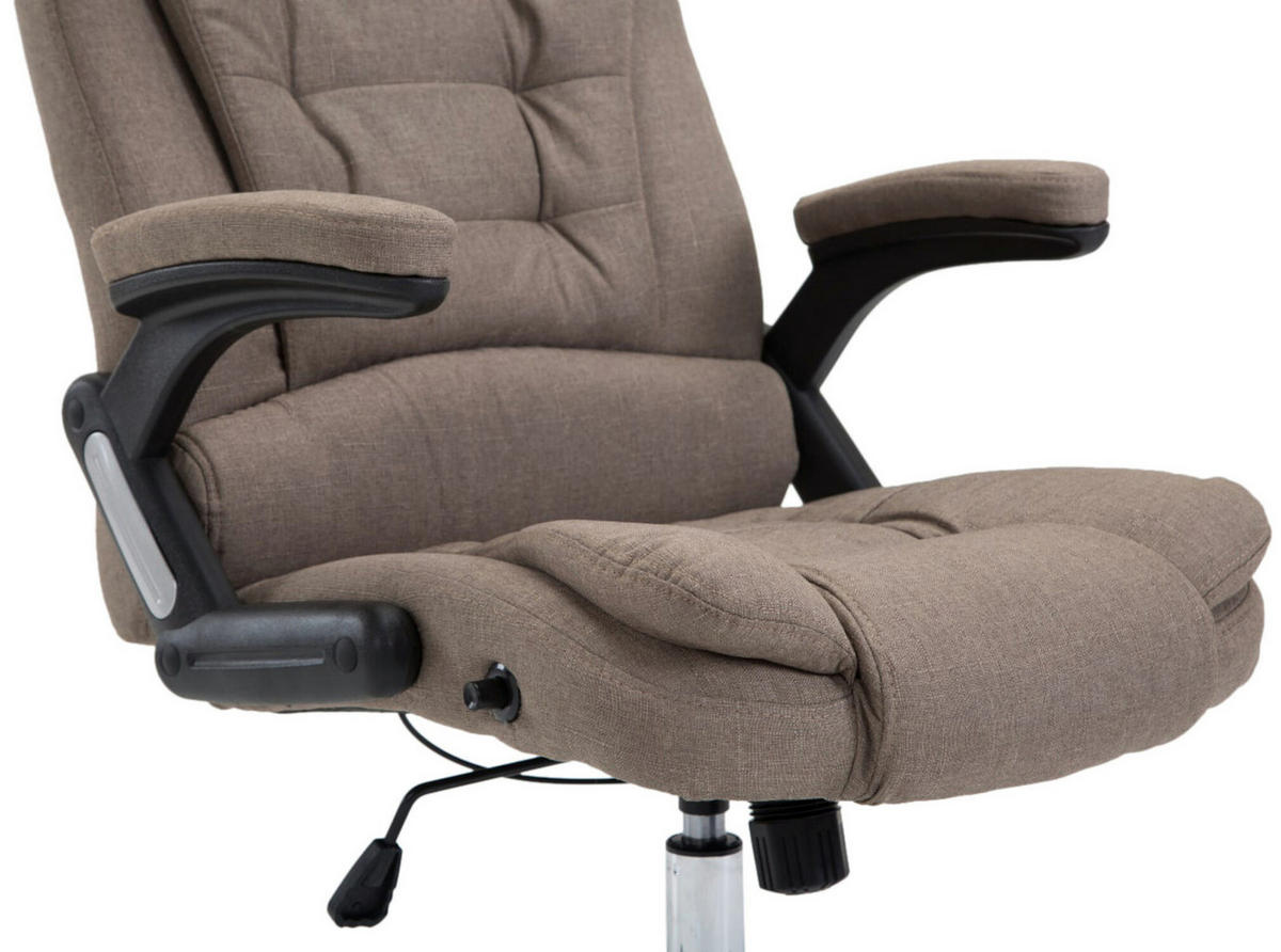 BÜROSTUHL Toronto, Stoff Taupe - Taupe, Textil/Metall (69/123/78cm) - TPFLiving