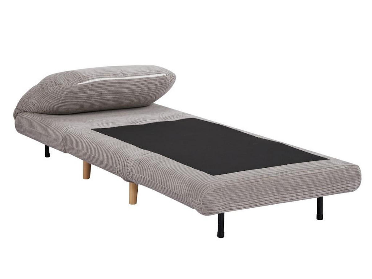 SCHLAFSESSEL - Cord - Hellgrau - PALULA - Hellgrau, Textil (81/83/88cm) - Vente-Unique