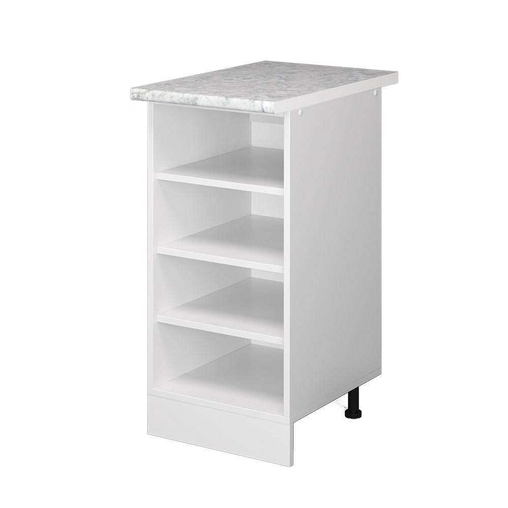 KÜCHENREGAL R-Line Weiß 40 cm, AP Marmor - Weiß, Holzwerkstoff (40/81.6/60cm) - Vicco