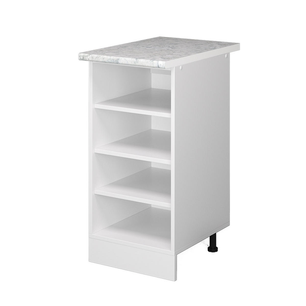 KÜCHENREGAL R-Line Weiß 40 cm, AP Marmor - Weiß, Holzwerkstoff (40/81.6/60cm) - Vicco