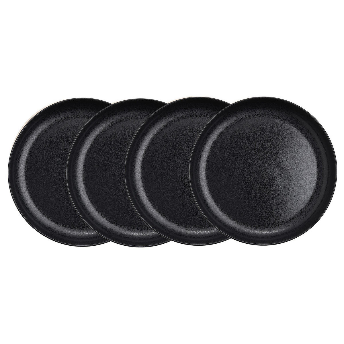 TIEFER TELLER (4er Set) Casa Nova - Schwarz, Keramik (23/23/3.5cm) - BUTLERS