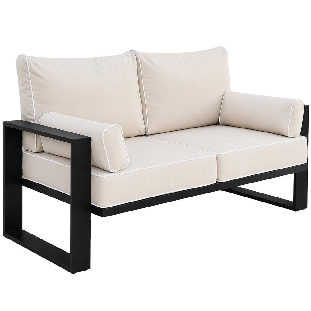 LOUNGESOFA 2-Sitzer Verdino mit Metallrahmen 150 cm grau - Grau, Metall (150/90/87cm) - Beautysofa