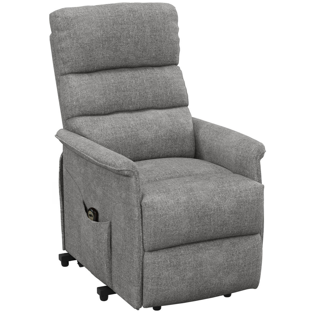 RELAXSESSEL DE-06394 Mit Aufstehilfe, elektrisch, 135° neigbar, Fernbedienung Grau - Grau, Textil/Metall (90/96/66cm) - ComfortXL
