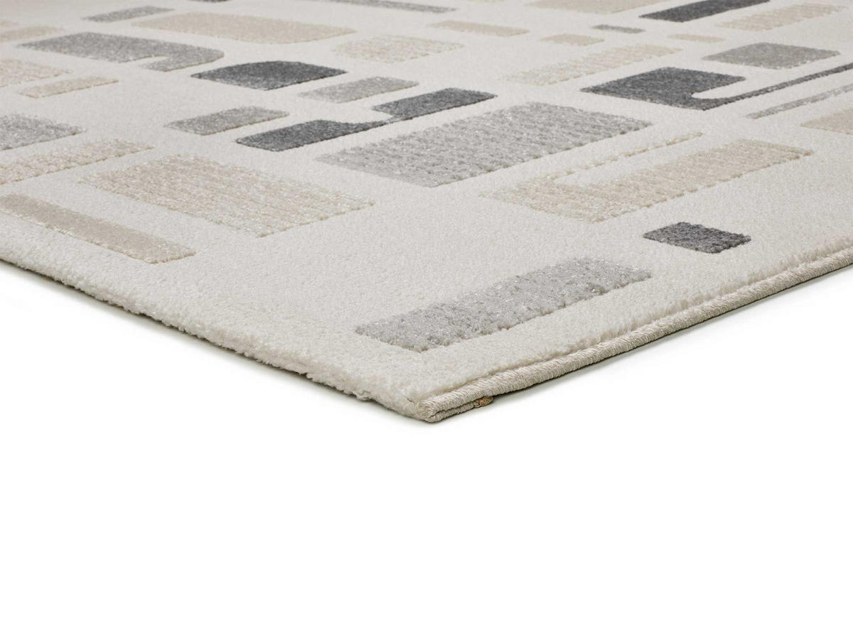 WEBTEPPICH creme Flora 133/190 cm - Silberfarben/Creme, Naturmaterialien/Textil (133/190cm) - Atticgo