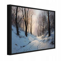 BILDER mit Rahmen Wald Bäume Beige 100x70 cm - Multicolor, Holzwerkstoff (100/70cm) - Wallarena