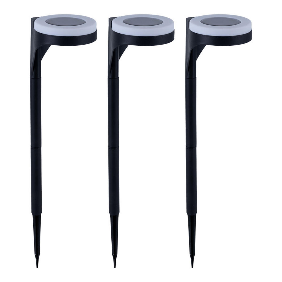 LED AUSSENLEUCHTE Schwarz Erdspieß 3er Set - Schwarz, Kunststoff (11/11/45cm)