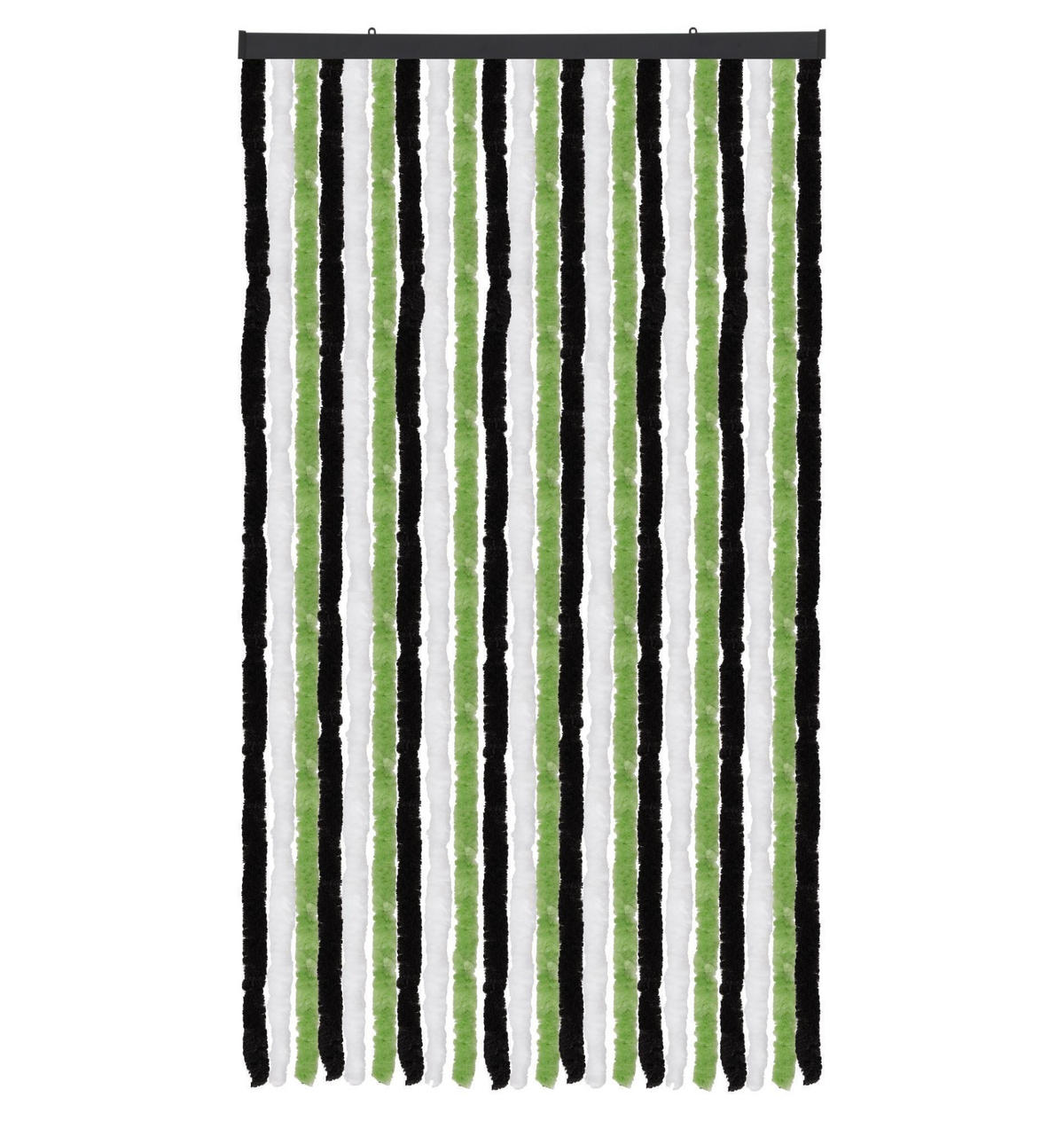 FLAUSCHVORHANG (90x220 cm) Türvorhang in "Schwarz-Grün-Weiß" - Schwarz, Kunststoff (90/2/220cm) - Arsvita