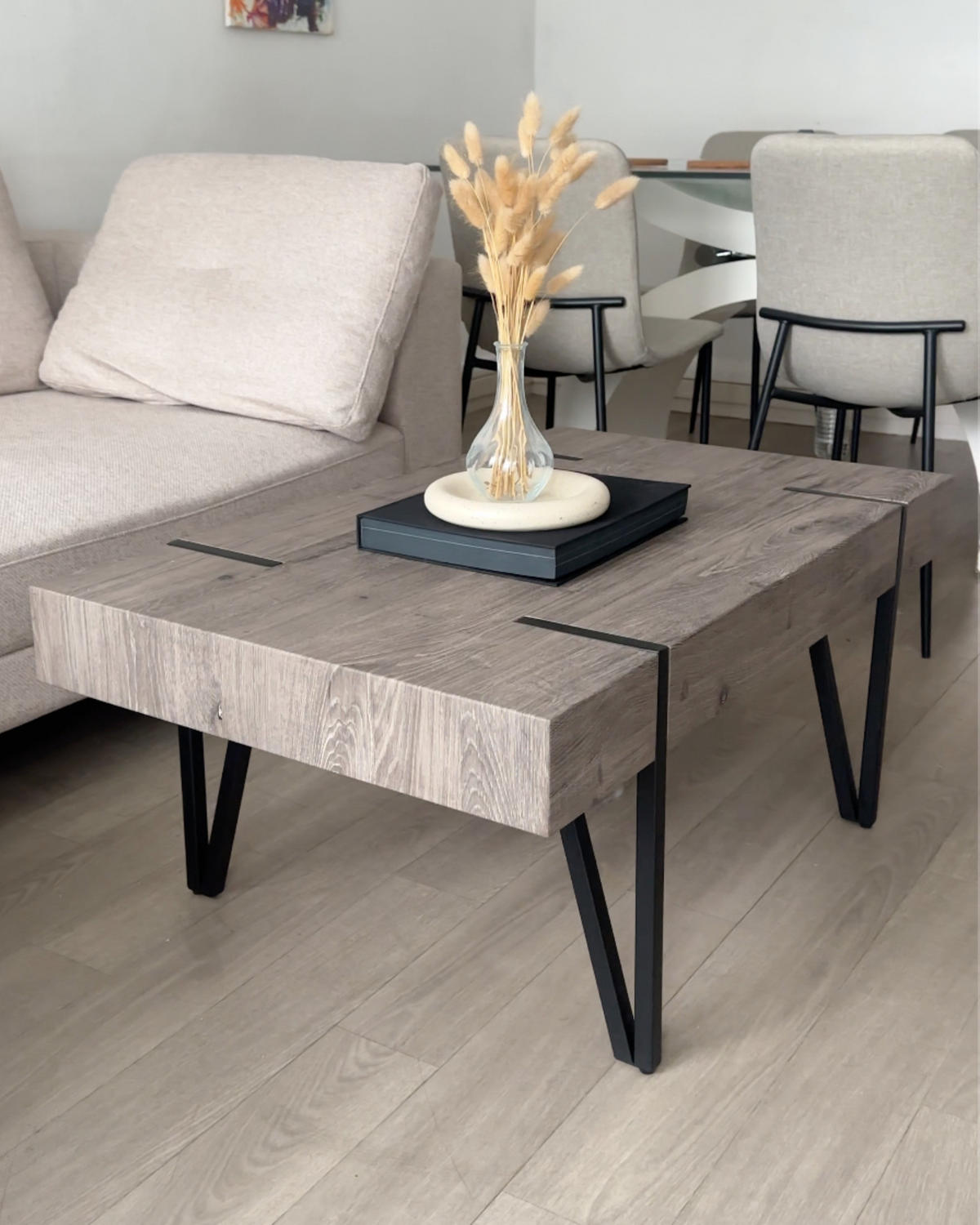 COUCHTISCH dunkler Holzfarbton rechteckig 60/100 cm Adena - Dunkelbraun/Schwarz, Holzwerkstoff (100/60/43cm) - Beliani