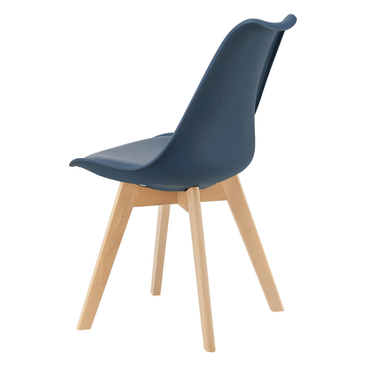 ESSZIMMERSTUHL-SET 6 TLG. Fläten - Blau, Leder (49/81/57cm) - [en.casa]