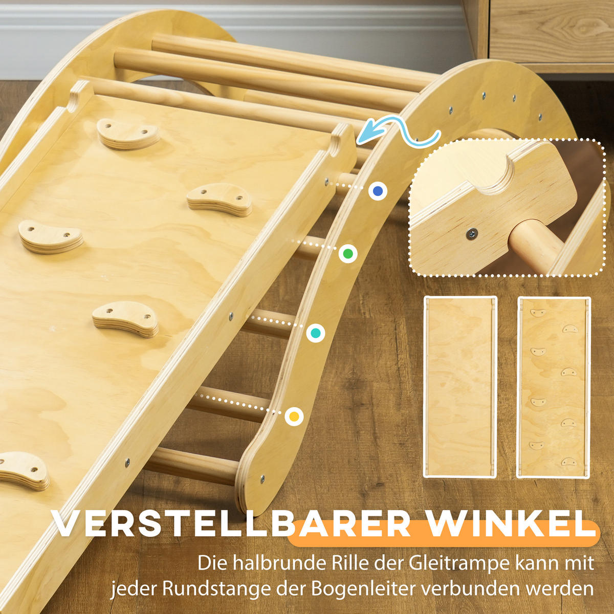 KLETTERGERÜST - Naturfarben, Holzwerkstoff (49.5/39.5/168cm) - AIYAPLAY